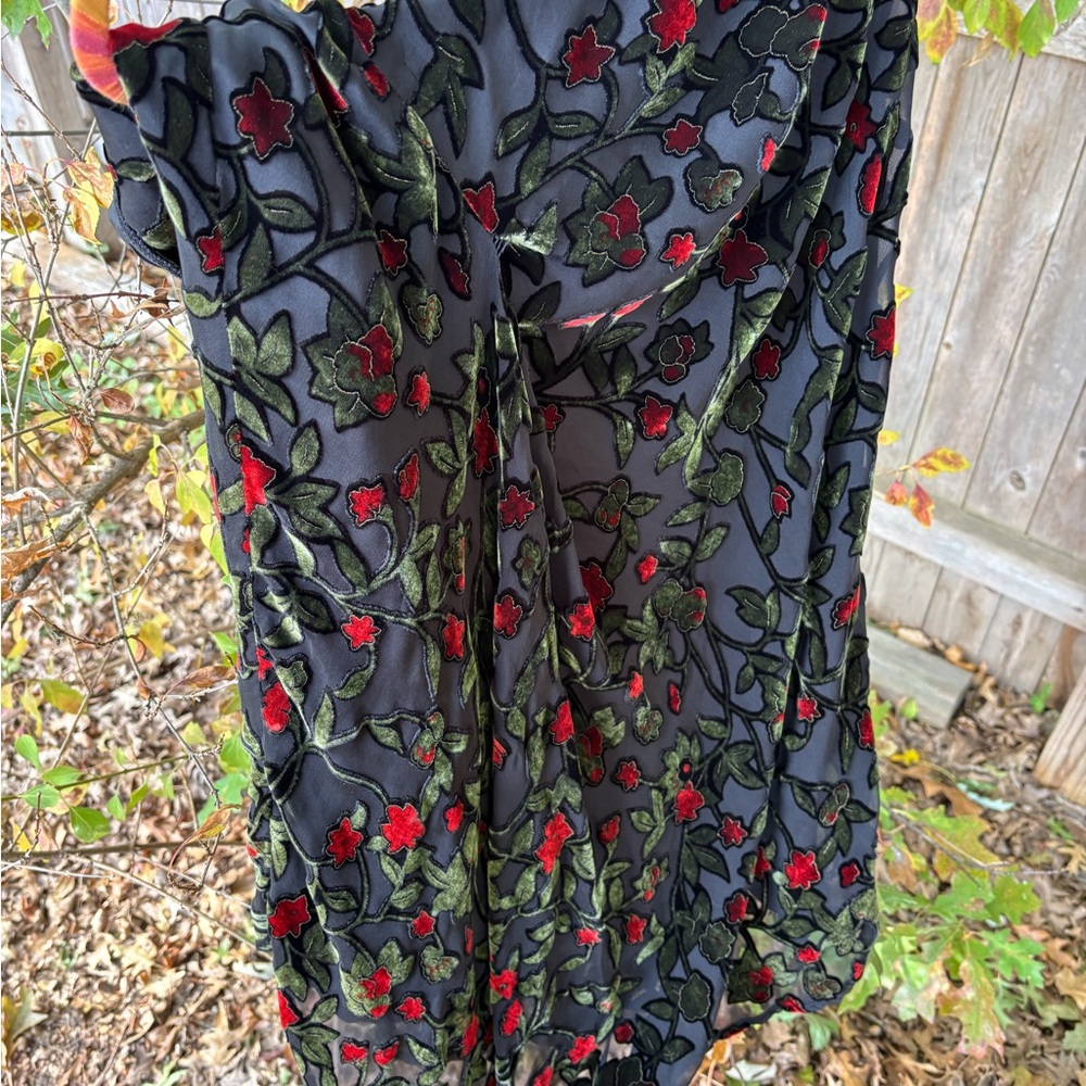 Vintage Black and Red Maxi Skirt